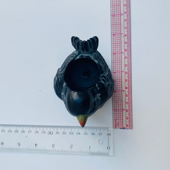 Sweet Bird Candle Holder Smiling Blackbird Cute Vintage Home Decor 4”  Adorable - Picture 7 of 8